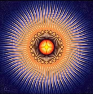 Mandala modro oranzna m